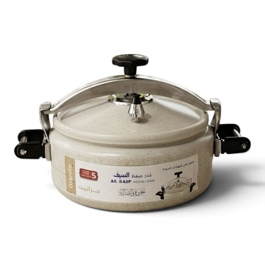 AL SAIF Super Jumbo Granite Non-Stick Pressure Cooker 15L – Commercial & Banquet Pot - Mawaeen