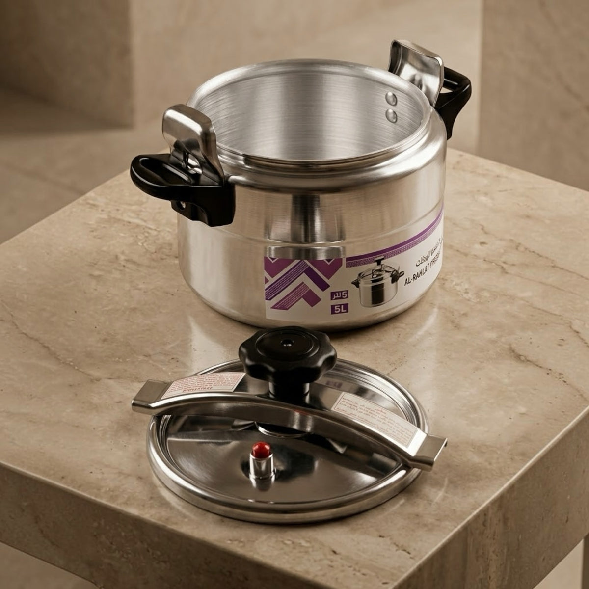AL-RAHLAT Aluminum Pressure Cooker 3L – Compact Camping & Fast Cooking Pot