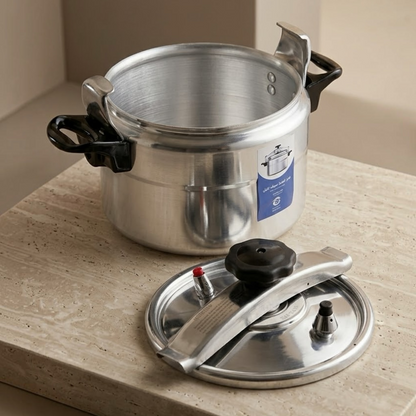 Saif Plus Aluminum Pressure Cooker 9L – Family Size Banquet & Camping Pot - Mawaeen
