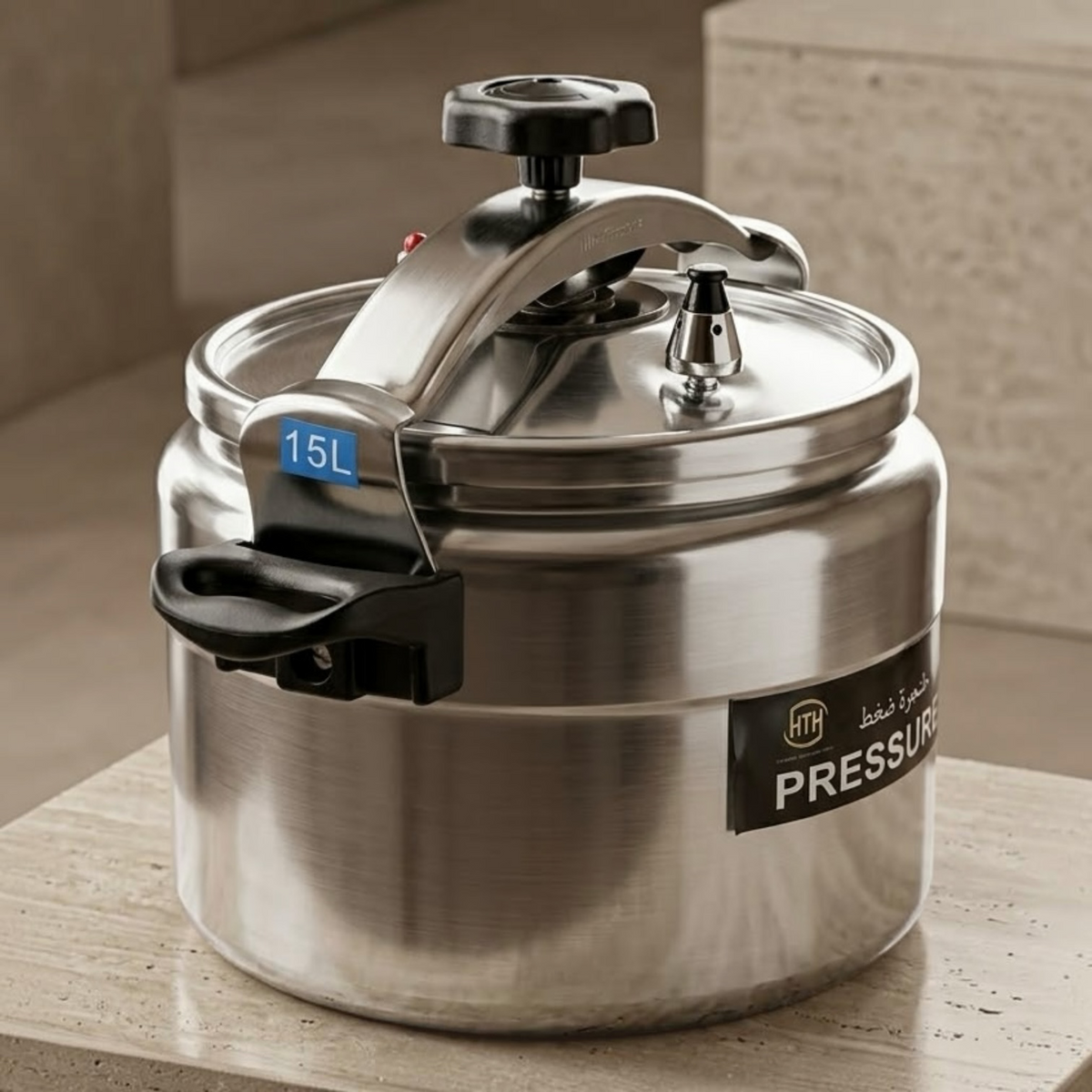 HTH / Legend Aluminum Pressure Cooker 15L – Heavy-Duty Jumbo Banquet & Catering Pot - Mawaeen