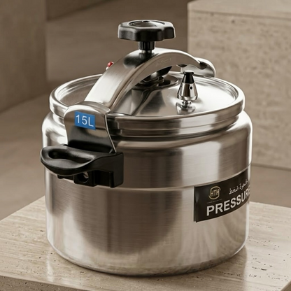 HTH / Legend Aluminum Pressure Cooker 15L – Heavy-Duty Jumbo Banquet & Catering Pot - Mawaeen
