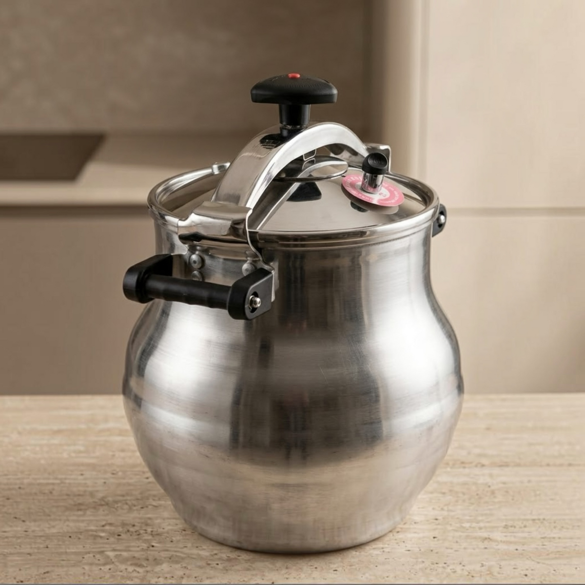 Magefesa Commercial Pear-Shaped Aluminum Pressure Cooker 22L – Heavy-Duty Super Jumbo Banquet Pot - Mawaeen