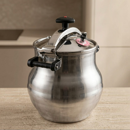 Magefesa Commercial Pear-Shaped Aluminum Pressure Cooker 22L – Heavy-Duty Super Jumbo Banquet Pot - Mawaeen