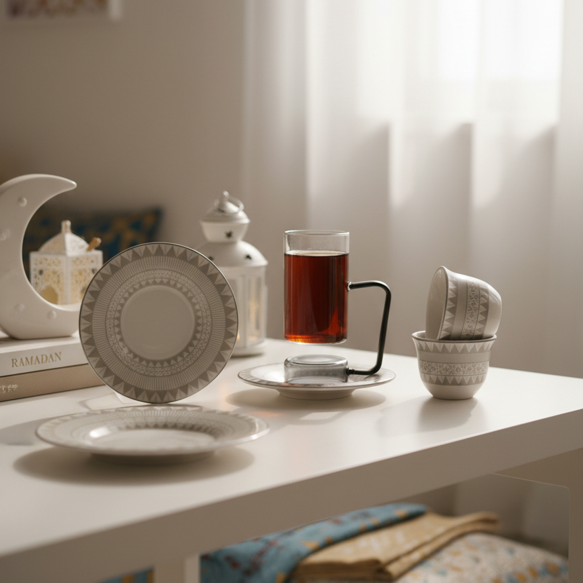 Tea & Coffee Serving Set W/Silver – 18 Pieces - Mawaeen