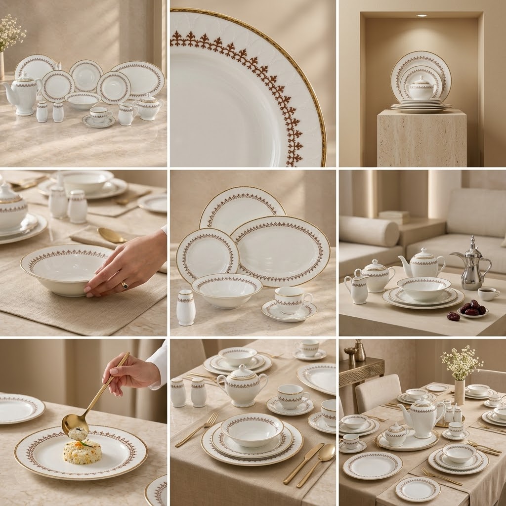 طقم عشاء ٥١ قطعة ذهبي - gc11800a