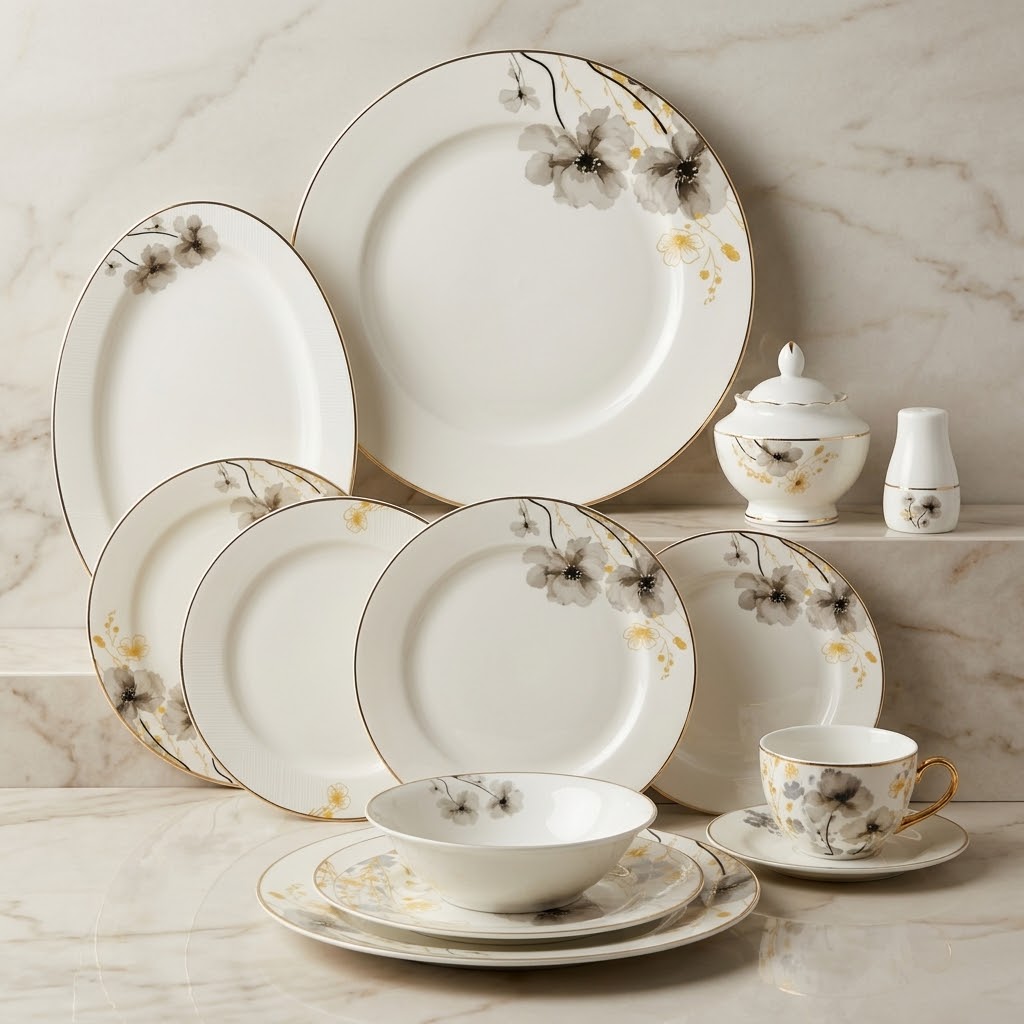 طقم عشاء 65 قطعة مع بيج ds-24a387 8103