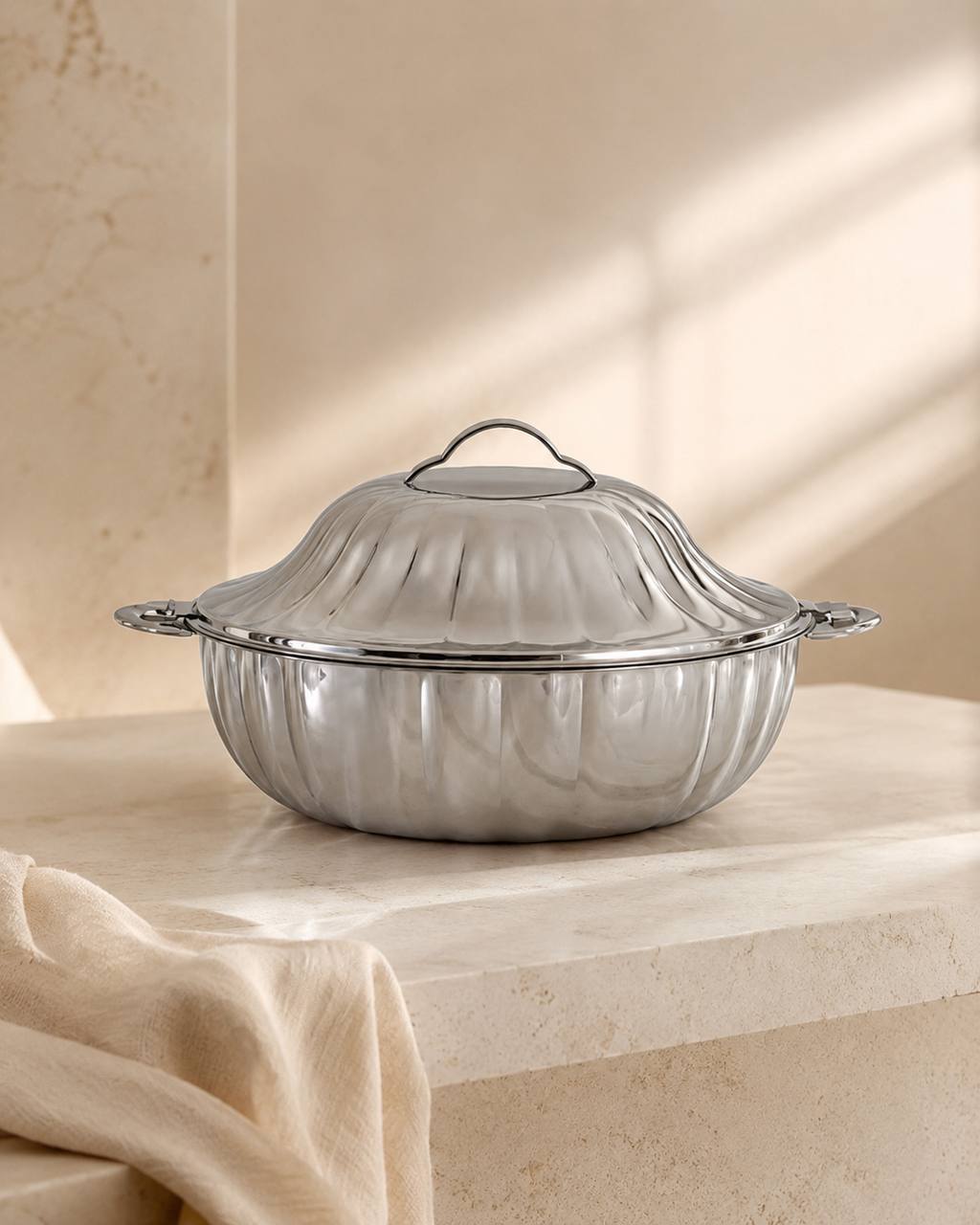 PRADEEP Diyara Silver Hot Pot 5000 MML - Stainless Steel Food Warmer