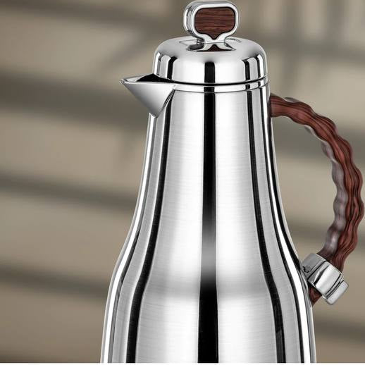 Al Marjan Flask Set Silver Wood - 0.7L + 1L