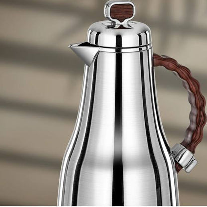 Al Marjan Flask Set Silver Wood - 0.7L + 1L
