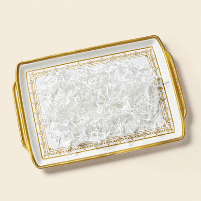 Polished Gold Thermal Tea & Coffee Hospitality Set with Botanical Cawa Cups, Serving Tray & Floral Accent