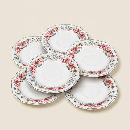 Rose Gold Tea & Coffee Hospitality Set with Blush Cawa Cups, Wooden Tray & Floral Accent