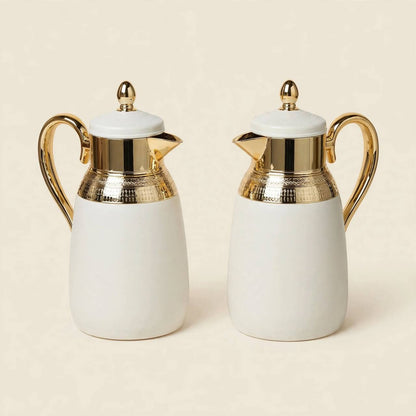 Royal Yellow Floral Tea & Coffee Hospitality Set with Engraved Oval Tray & Floral Accent