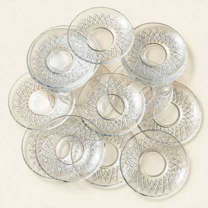 Minimalist White & Chrome Tea & Coffee Hospitality Set with Patterned Tray, Crystal Sugar Pot & Floral Centerpiece
